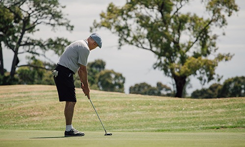 a man playing golf