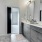 a bathroom with a sink and shower
