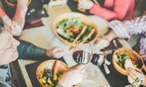 Group dinner at a new restaurant in Eagle, Idaho